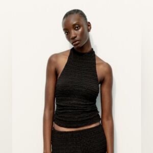 Zara textured halter top